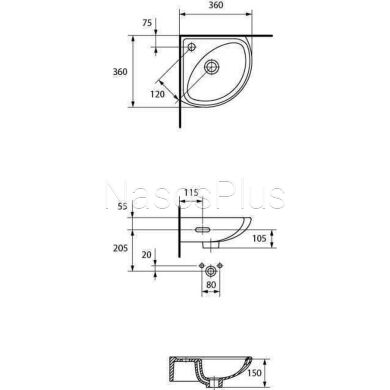 Умивальник кутовий Cersanit SIGMA 35