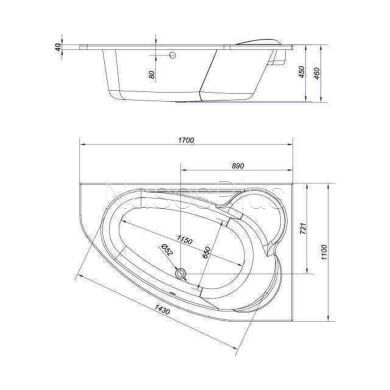 KALIOPE Ванна 170x110 правая