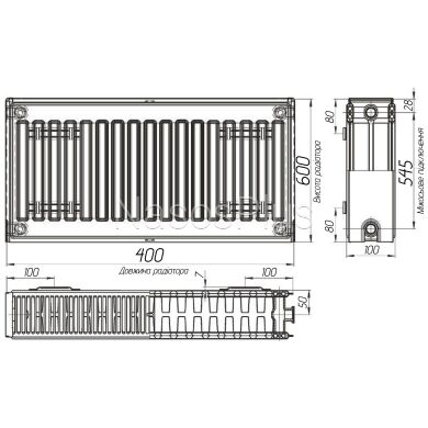 Радиатор стальной 22/600x400 бок OPTIMUM