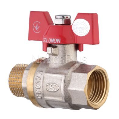 Кран шаровый прямой SOLOMON 1/2″ НВ КБ PN40 B1008 - Фото 3 Кран шаровый прямой SOLOMON 1/2″ НВ КБ PN40 B1008