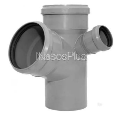 Крестовина Valsir для внутреней канализации HTED &empty;100/50/50x67&deg;, серая двухплоскостная