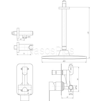 Душова система вбудована TOPAZ SARDINIA TSG 08205-V-H20 - Фото 8 Душова система вбудована TOPAZ SARDINIA TSG 08205-V-H20