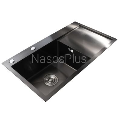Мойка кухонная с полкой 3mm 780х430 Графит 7843HG Mira