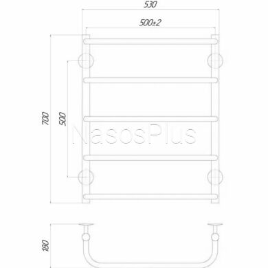 Рушникосушарка UNIO LS ЕU 700-500-5 Драбинка Скоба електро