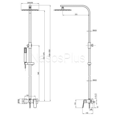 Душевая система TOPAZ LEXI TL 21702-H57-BL