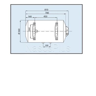 Водонагреватель LEOV LH Slim 50 l горизонтальный
