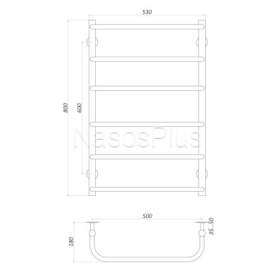 Рушникосушарка UNIO LS W 800-500-6 Драбинка Скоба вода