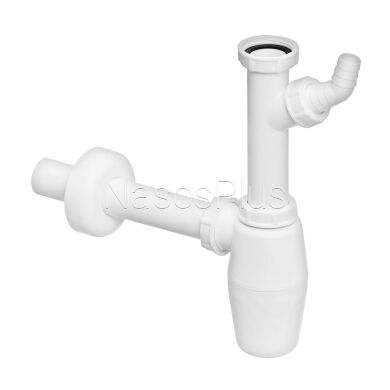 Сифон для раковины VIEGA 1 1/4&Prime;х1 1/4&Prime; с отводом, пластик белый бутыл. 326319