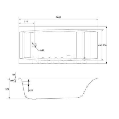 VIRGO Ванна 160x75