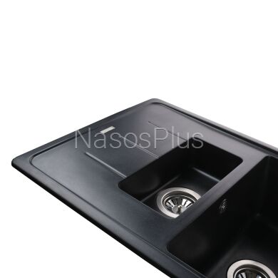 Гранітна мийка Globus Lux IZEO чорний металік 780x500мм-А0001