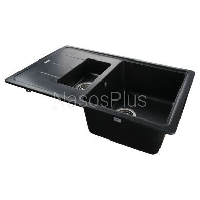 Гранітна мийка Globus Lux IZEO чорний металік 780x500мм-А0001