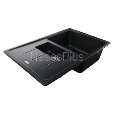 Гранітна мийка Globus Lux IZEO чорний металік 780x500мм-А0001