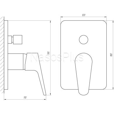 Змішувач для душу Cristal NSH-111 - Фото 4 Змішувач для душу Cristal NSH-111