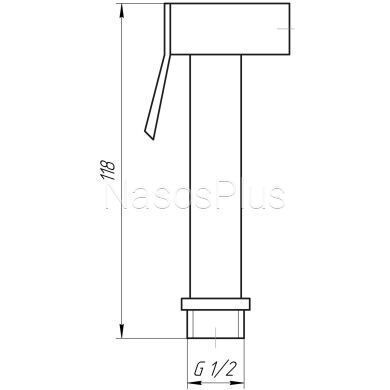 Душевая гигиеническая стоп-лейка TOPAZ SH77-BL