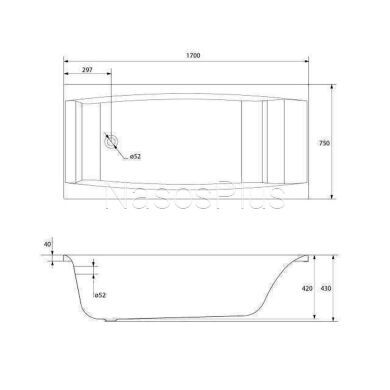 VIRGO Ванна 170x75