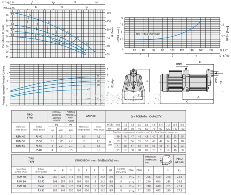 RS 40 Speroni Многоступенчатый насос