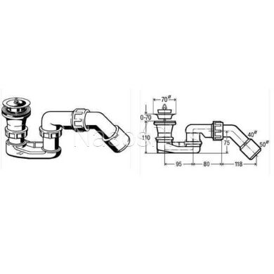 Сифон для душ кабины VIEGA пласт. с/г 312138