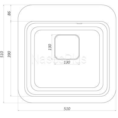 Гранитная мойка Globus Lux BARBORA черный 510х510мм-А0002