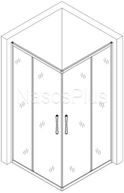Душевая квадратная кабина без поддона ODRA N80FS (N80) BRAVO (1уп.) - Фото 2 Душевая квадратная кабина без поддона ODRA N80FS (N80) BRAVO (1уп.)