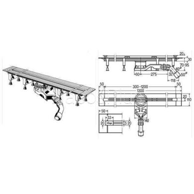 Душевой лоток Advantix Vario 30-120 см VIEGA 721671