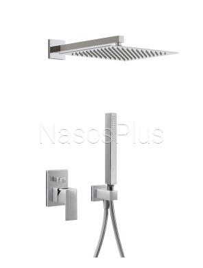 Душова система TRES CUADRO-TRES 106980 прихованного монтажу,два споживача,лійка 300*300мм Spain - Фото 1 Душова система TRES CUADRO-TRES 106980 прихованного монтажу,два споживача,лійка 300*300мм Spain