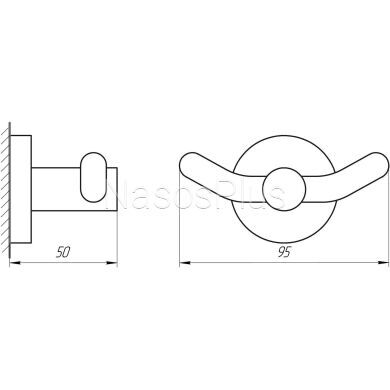 Гачок подвійний Perfect Sanitary Appliances SP 8125 - Фото 2 Гачок подвійний Perfect Sanitary Appliances SP 8125