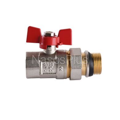 Кран шаровый прямой с американкой WATERVALVE Q003 NV-V343 3/4&Prime; BH