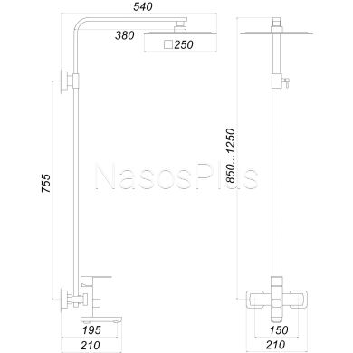 Душова система Globus Lux SICILIA SBQ-SH-02 - Фото 5 Душова система Globus Lux SICILIA SBQ-SH-02