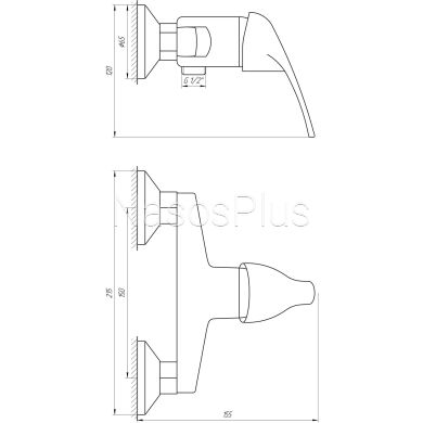Змішувач для душу Globus Lux Solly GLSO-0105N - Фото 6 Змішувач для душу Globus Lux Solly GLSO-0105N