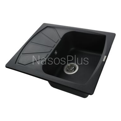 Гранітна мийка Globus Lux TANA чорний металік 610х500мм-А0001