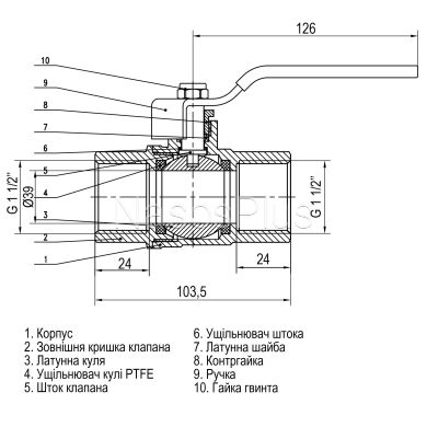 Кран шаровый прямой SELBA 1 1/2&Prime; ВВ КР SL1506