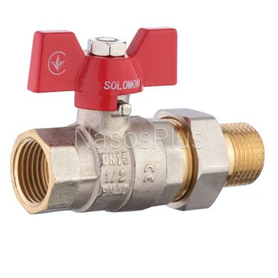 Кран шаровый прямой с американкой SOLOMON 1/2&Prime; УСИЛЕННЫЙ 1042