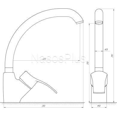 Смеситель для кухни Globus Lux QUEENSLAND GLQU-0103S-BIG