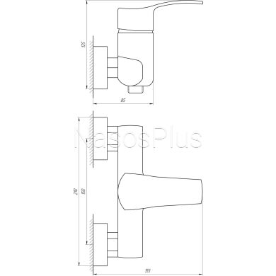 Смеситель для душа Globus Lux QUEENSLAND GLQU-0105
