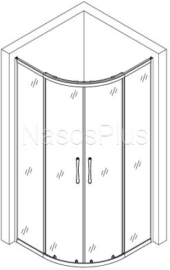 Душевая кабина полукруглая без поддона WISLA N90FS (N90) BRAVO (1уп.)