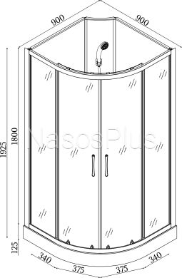 Душевой бокс полукруглый без крыши SAN L90FFS (L90F) BRAVO (3уп.) - Фото 7 Душевой бокс полукруглый без крыши SAN L90FFS (L90F) BRAVO (3уп.)