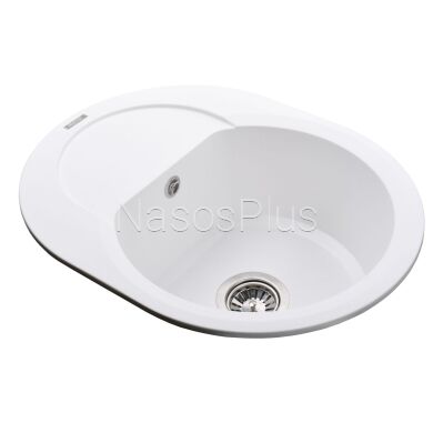 Гранитная мойка Globus Lux MORAINE белый 600х470мм-А0007