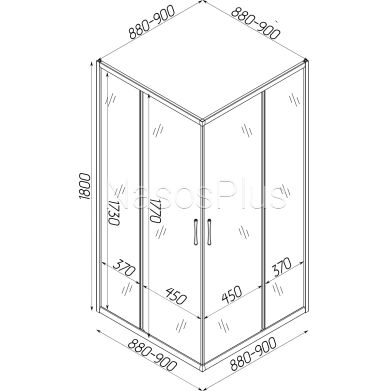 Душевая кабина квадратная без поддона ODRA N90FS (N90) BRAVO (1уп.) - Фото 5 Душевая кабина квадратная без поддона ODRA N90FS (N90) BRAVO (1уп.)
