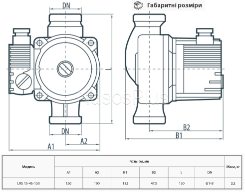 Sprut LRS15-4S-130 Циркуляционный насос - Фото 3 Sprut LRS15-4S-130 Циркуляционный насос