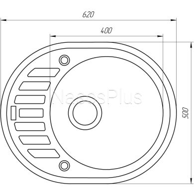Гранитная мойка Globus Lux ARNO серый камень 620x500мм-А0005