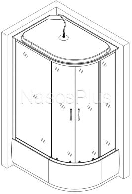 Душевой бокс ассиметричный левый OBRA H120GBSL (H120BL) BRAVO (3уп.) - Фото 6 Душевой бокс ассиметричный левый OBRA H120GBSL (H120BL) BRAVO (3уп.)