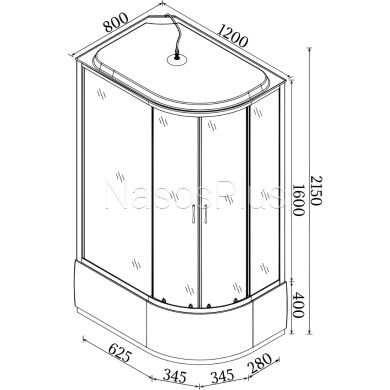 Душевой бокс ассиметричный левый OBRA H120GBSL (H120BL) BRAVO (3уп.) - Фото 8 Душевой бокс ассиметричный левый OBRA H120GBSL (H120BL) BRAVO (3уп.)