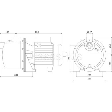 Насос центробежный M-94-N PL нерж. 0,37 кВт SAER (3 м3/ч, 39 м)