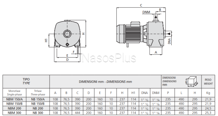 NB/А 150 Speroni Самовсасывающий насос - Фото 4 NB/А 150 Speroni Самовсасывающий насос