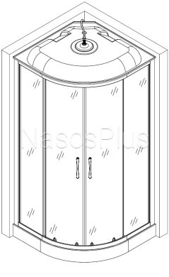Душовий бокс півкруглий WISLOK L90FFS (L90F) BRAVO (3уп.)