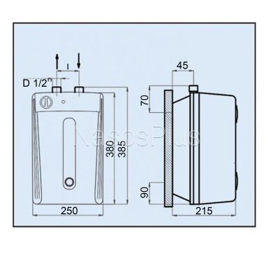 Водонагрівач LEOV LUN Small 5 l підвод води зверху (5L UN)