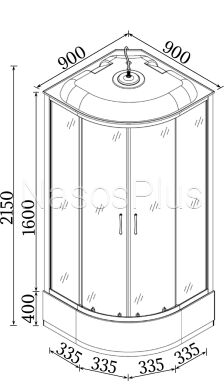 Душевой бокс полукруглый BZURA H90GBB BRAVO (4уп.) - Фото 5 Душевой бокс полукруглый BZURA H90GBB BRAVO (4уп.)