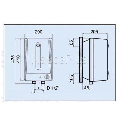Водонагрівач LEOV LUB Small 10 l підвод води знизу (10L UB)