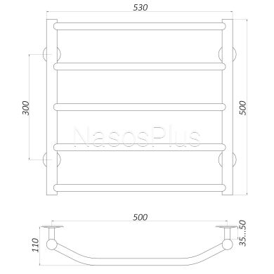 Полотенцесушитель UNIO LT W 500-500-5 Лесенка Трапеция вода