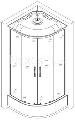 Душевой бокс полукруглый BARYCZ LL90GBB BRAVO (4уп.) - Фото 8 Душевой бокс полукруглый BARYCZ LL90GBB BRAVO (4уп.)